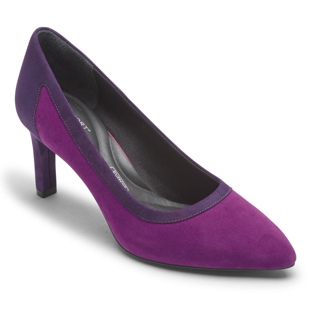 Rockport Womens Heels Purple - Total Motion Valerie Luxe Pieced - UK 431-VLXSOC